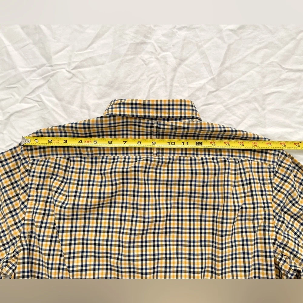 Banana Republic Mens Plaid Button Shirt | Camden Fit | Size M | Navy & Yellow